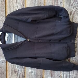 Opening Ceremony Black Fleece lined Bomber Jacket elbow patches Large